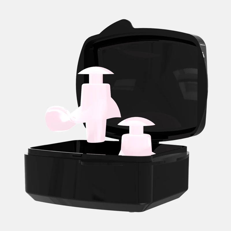 white earplug only Дети плавать ming нос клип водонепроницаемый силиконовые ушные затычки для плавания для взрослые Пловцы дайвинг мягкий анти-шум ушной затычки с Чехол - Цвет: white earplug only