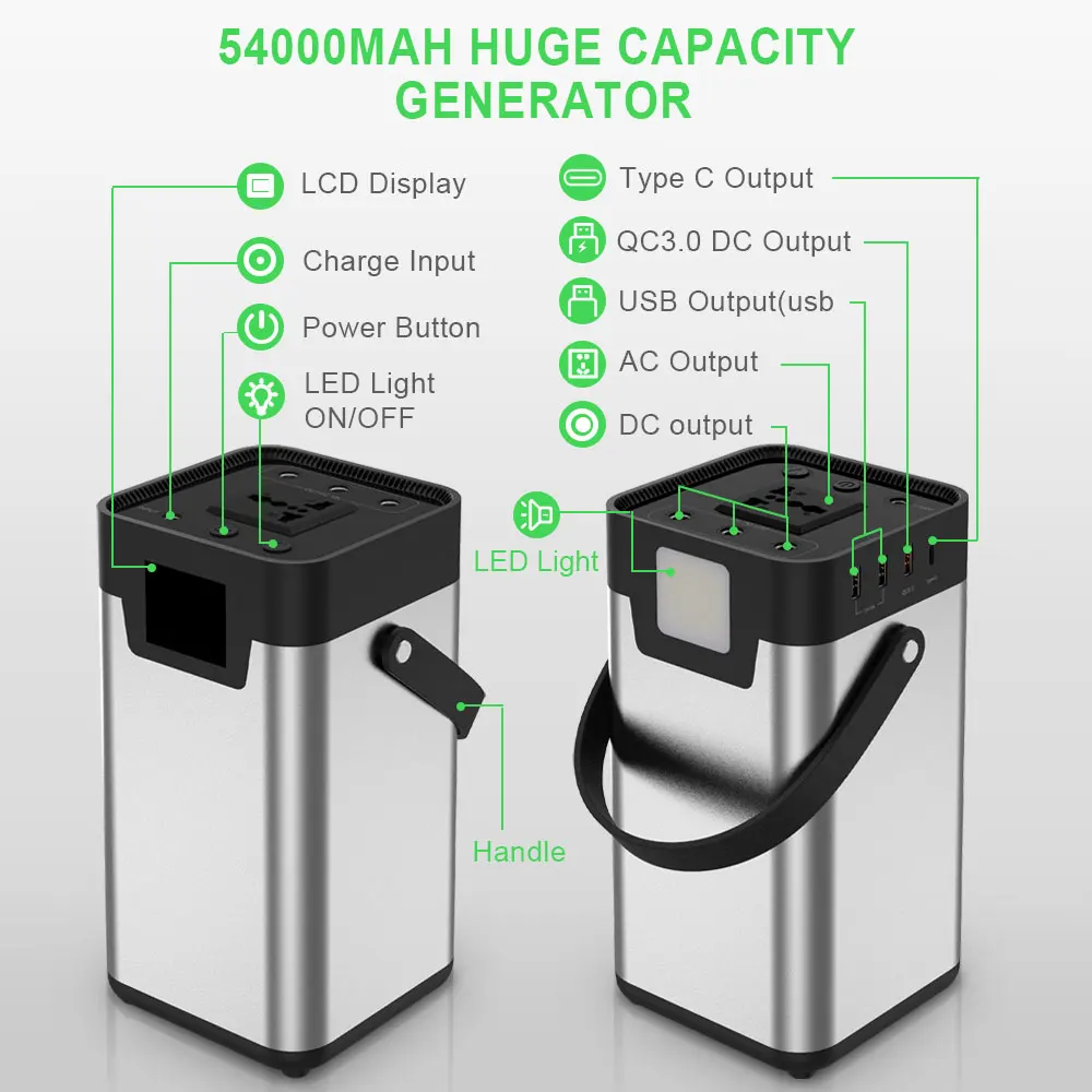 Портативная солнечная электростанция X-DRAGON резервный литиевый аккумулятор 110 Втч