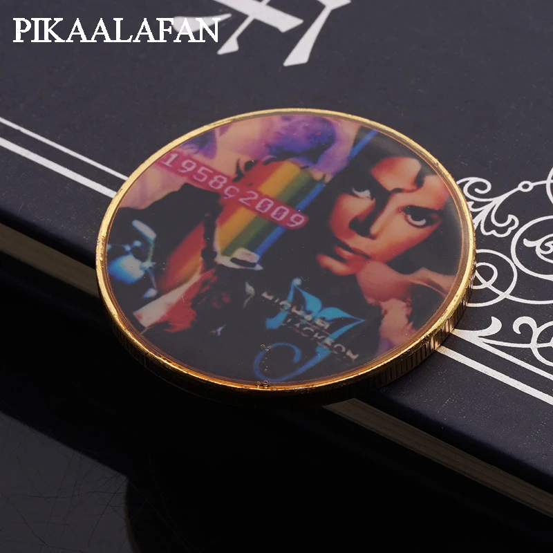 PIKAALAFAN American Michael Jackson Gold Plated Coin Metal Badges Commemorative Collecting COINS | Игрушки и хобби
