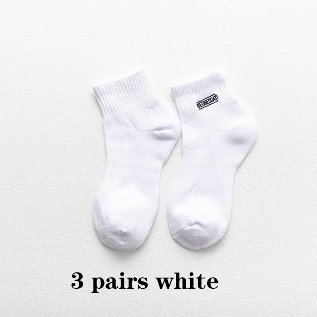 3 pairs white Стиль, мужские спортивные носки, чёсаный хлопок, сплошной цвет, махровые носки, Повседневная Уличная одежда, крутая неделя, носки для мужчин, размер: EU39-44 - Цвет: 3 pairs white