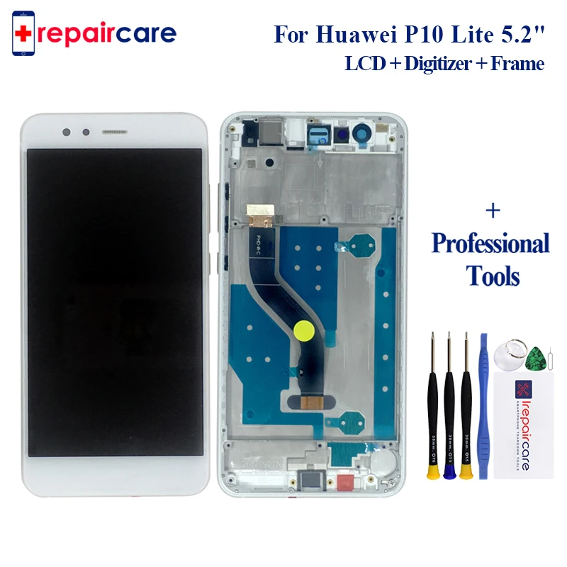 ЖК дисплей 5 2 дюйма с рамкой для HUAWEI P10 Lite экран дигитайзер в сборе оригинал|Экраны