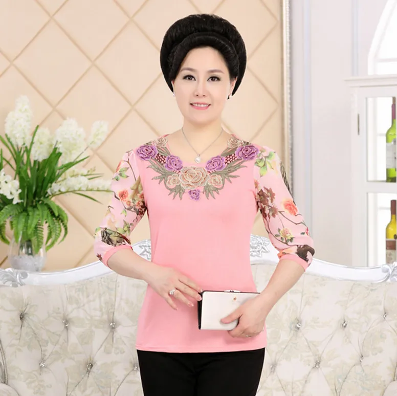 Модная женская футболка из хлопка и шифона с длинным рукавом женские футболки