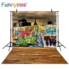 Фотофон Funnytree, фотография, граффити, деревянная стена, уличный городской фон, Фотофон, Виниловый фон для фотосъемки
