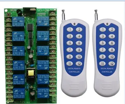 500m AC 220V 12 CH Channel 12 CH RF беспроводной светодиодный светильник с дистанционным управлением лампочка переключатель системы приемник+ передатчик, 315/433 MHz - Цвет: B