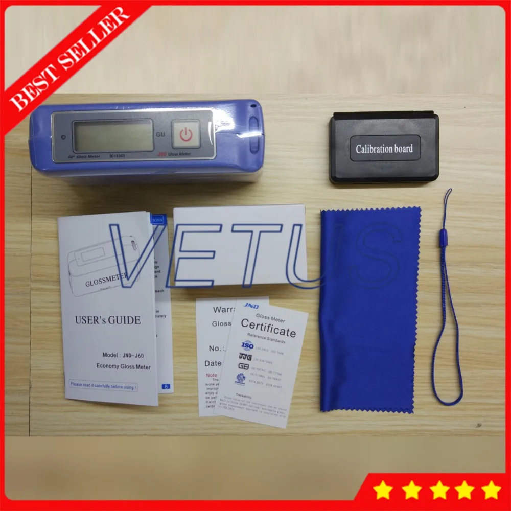 

60 Degree Digital Economy Glossmeter JND-J60 with Surface cleaning Vancometer Tester Stone Terrazzo Marble Plastic Gloss Meter