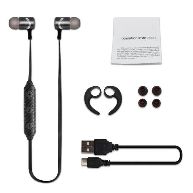 L08-BLACK IBesi L08 спортивные Bluetooth наушники Магнитная металлическая Беспроводная гарнитура с шумоподавлением с микрофоном для iPhone xiaomi huawei - Цвет: L08-BLACK