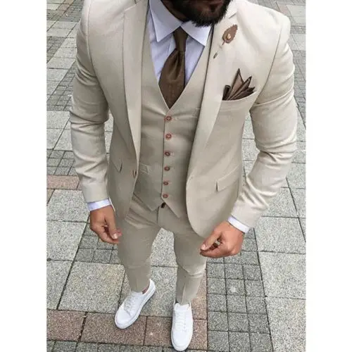 

Custom Made Men Wedding Suit Prom Tuxedo Slim Fit 3 Piece Groom Wear Blazer
