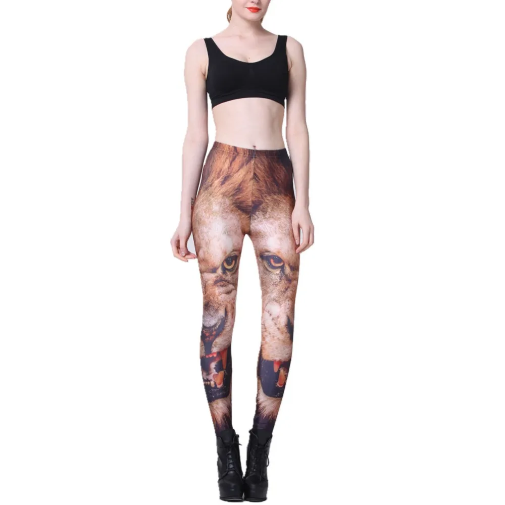 

Tight Casual Pants 3D Digital Printing lion Pattern Women 7 sizes Fitness Clothing Free Shipping