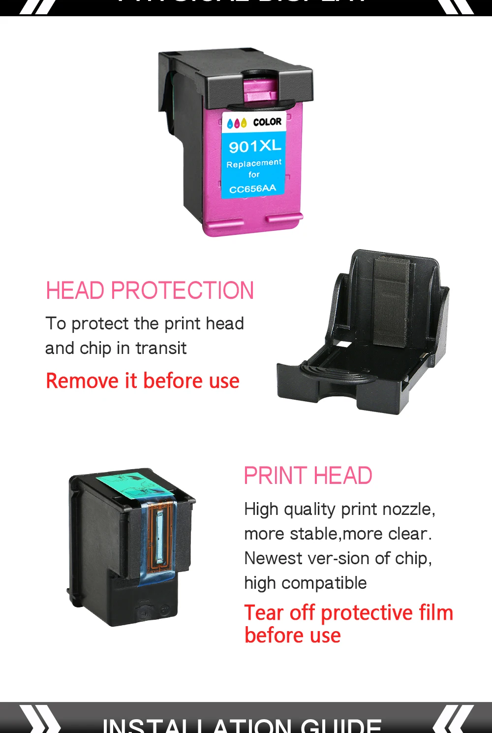 Qsyrainbow 901XL для hp 901 hp 901 XL сменный чернильный картридж для hp Officejet 4500 J4500 J4540 J4550 J4580 J4640 J4680 принтер
