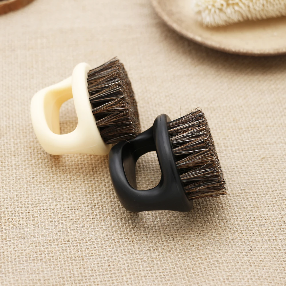 1 Pcs Ring Design Horse Bristle Men Shaving Brush Plastic Portable Barber Beard Brushes Salon Face Cleaning Razor | Красота и