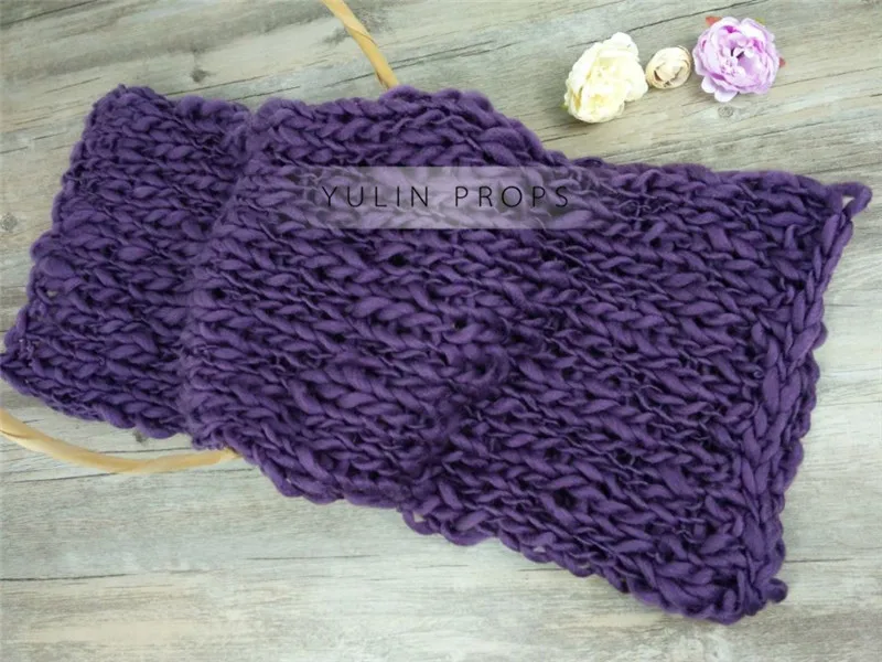 Purple Новорожденное короткое одеяло реквизит для фотосъемки, корзина набивная Подушка, реквизит для детской фотографии - Цвет: Purple