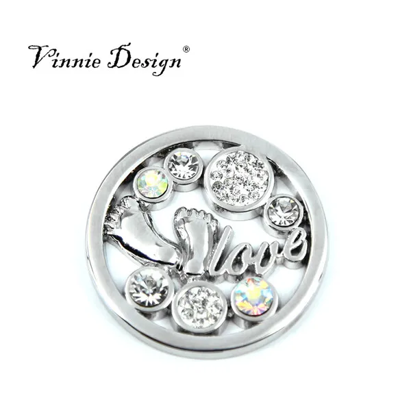 Vinnie дизайнерские ювелирные изделия любовь ребенок ножки открытый диск