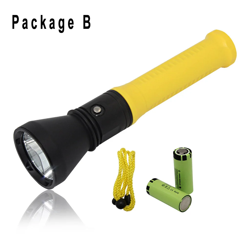 Package B Xhp70.2 светодиодный фонарик, фонарь для дайвинга, фонарь 4200LM, водонепроницаемый, высокая мощность, для подводной охоты, XHP70, фонарь для дайвинга, фонарь - Испускаемый цвет: Package B