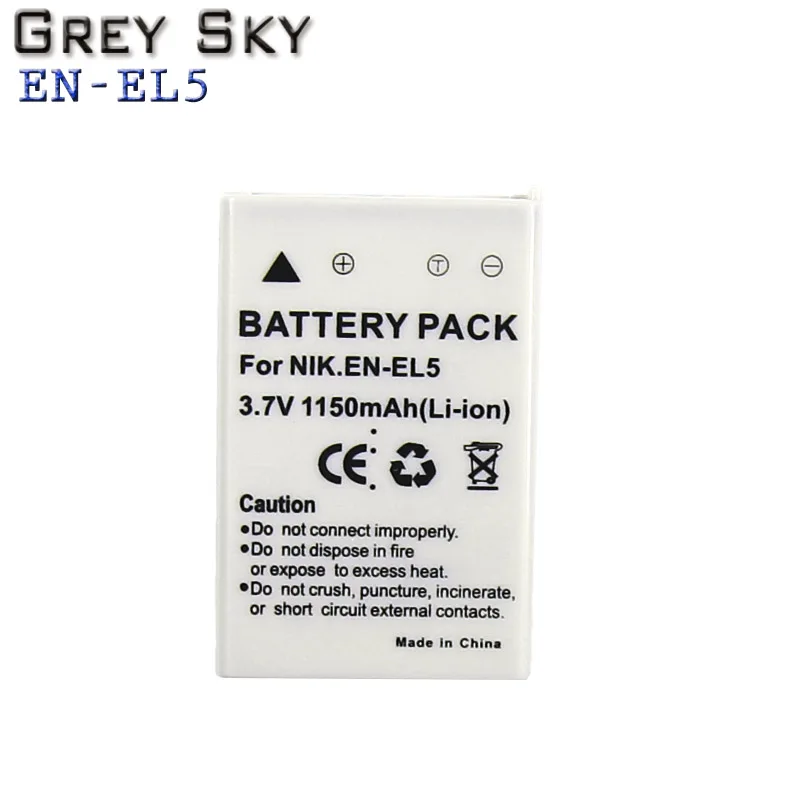 1 battery 2 шт 3,7 V 1150 мА/ч, EN-EL5 RU EL5 ENEL5 Батарея+ ЖК-дисплей USB Зарядное устройство для цифровой камеры NIKON Coolpix P530 P520 P510 P100 P500 P5100 P5000 P6000 - Цвет: 1 battery
