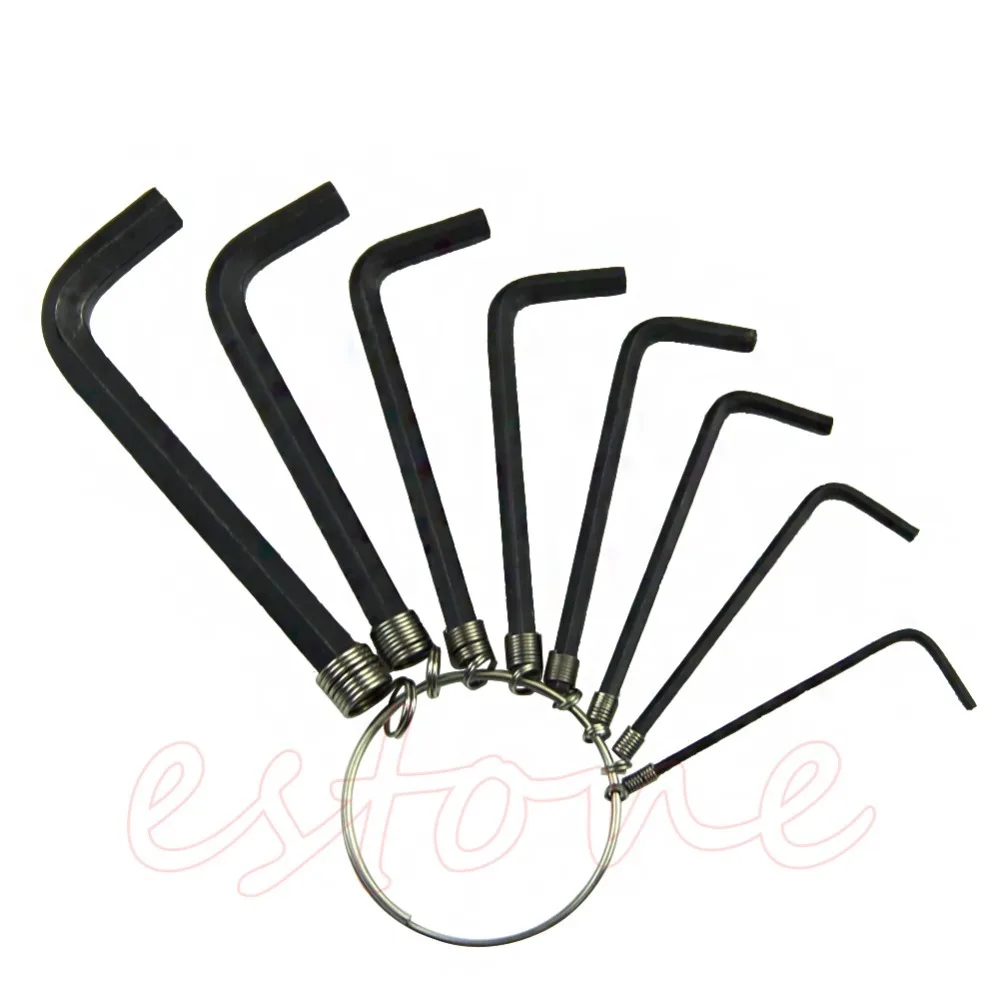 

8 In 1 Hex Key Allen Wrench Set 1.5mm~6mm Metric Hand Tool Kit Box Key Chain #U225#