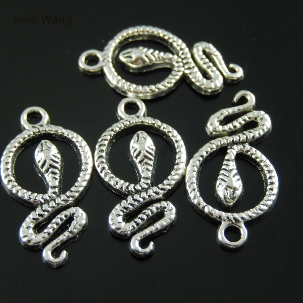 Julie Wang 10 шт. мини Подвески из сплава Ретро Серебряный цветной круг кулон в форме