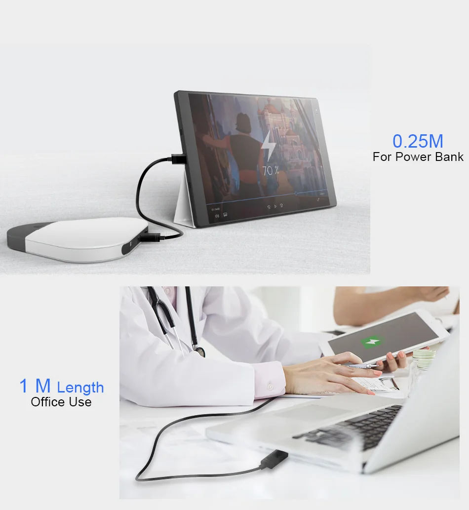 NOHON Быстрая зарядка Micro USB кабель для передачи данных для samsung S6 S7 Xiaomi 4 LG huawei Android Phone USB короткий длинный шнур зарядного устройства 0,25 м 2 м