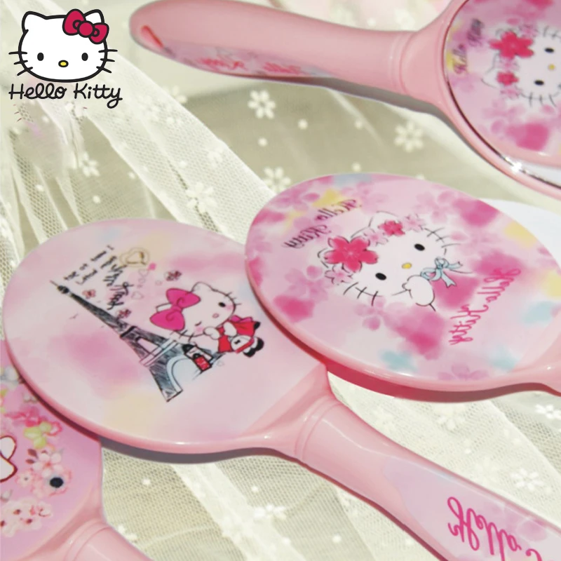 Косметическое зеркало Hello Kitty портативное пластиковое для макияжа 1 шт. милый