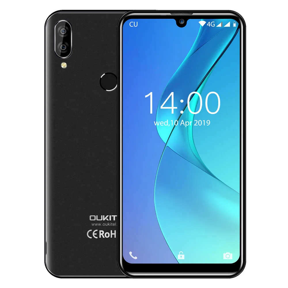 Черный OUKITEL C16 Pro 5,71 ''Android 9,0 19:9 MT6761P 3 ГБ 32 ГБ смартфон отпечаток пальца Лицо ID капля экран 5 В/1A 4G мобильный телефон - Цвет: Черный
