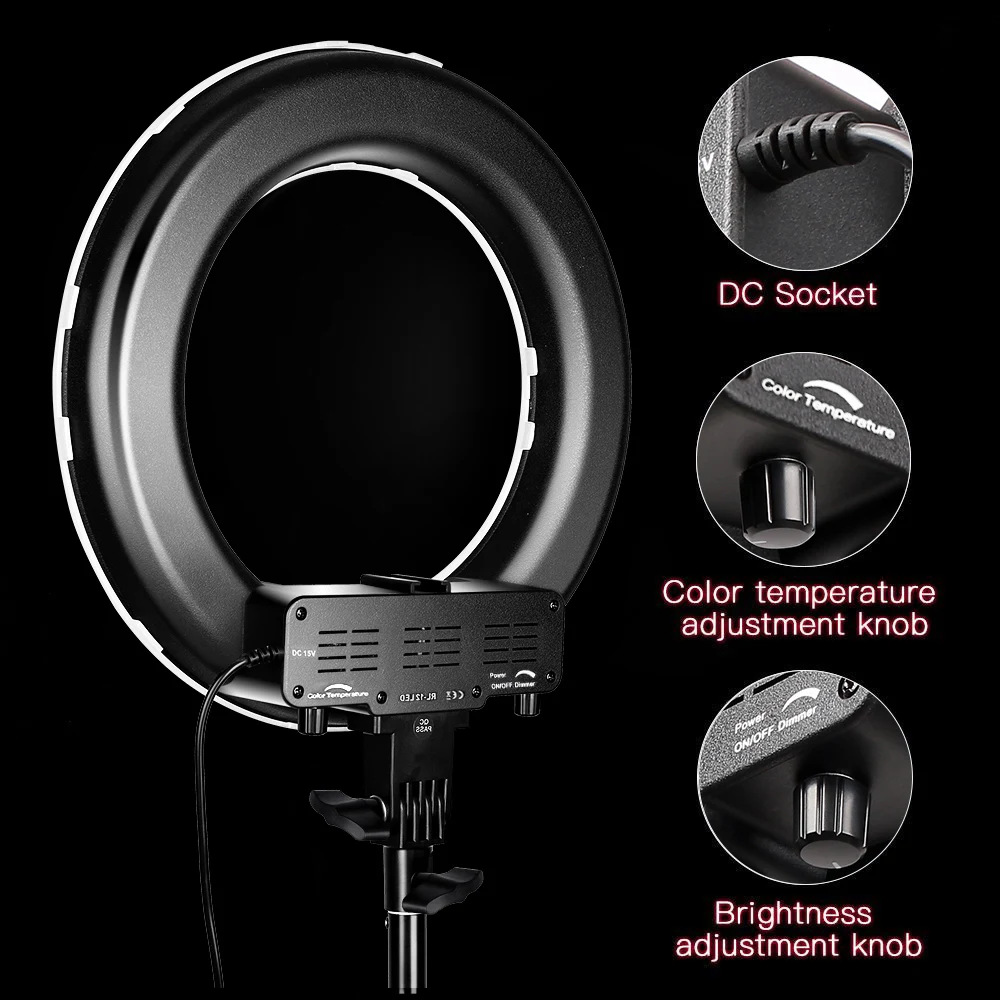 Capsaver 1" 18" кольцевой светильник для макияжа двухцветная лампа 3200 K-5500 K CRI90 кольцевой светильник кольцевая лампа для видеосъемки YouTube фото
