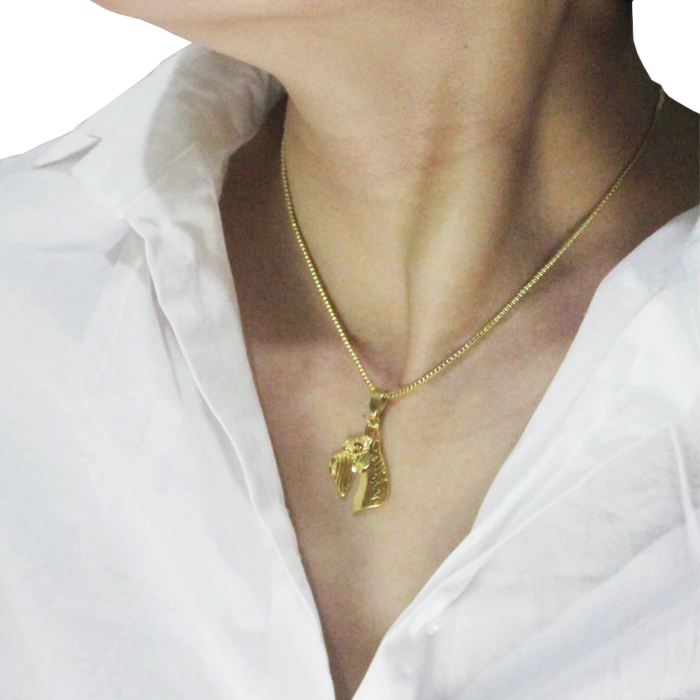 Женский кулон в виде гигантских укороченных ушей Schnauzer ожерелье золотого цвета с