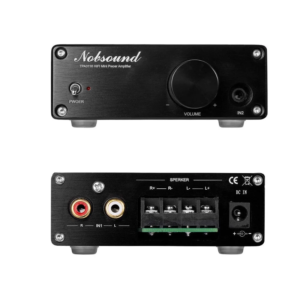 Nobsound Мини-Цифровой усилитель Hi-Fi TPA3116 стерео 2,0 канальный аудио усилитель мощности 100 Вт* 2