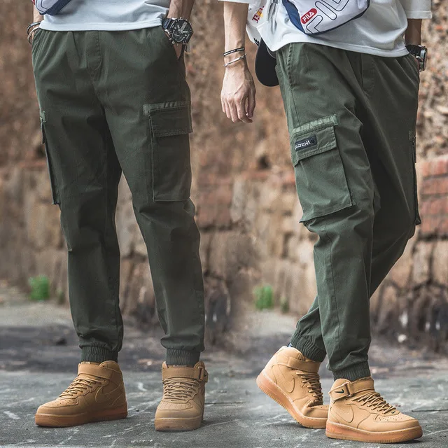 Японская трендовая Повседневная мульти шаровары с карманами Новая мужская