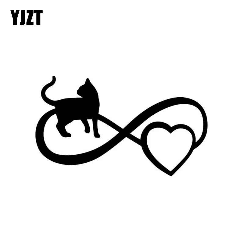YJZT 13 2 см * 7 8 Виниловая наклейка с надписью I Love My Cat Heart Paw автомобильная черный