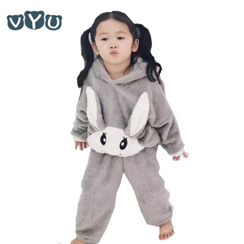 2018 Детский комплект для девочек детская пижама теплый вельветовый свитер с