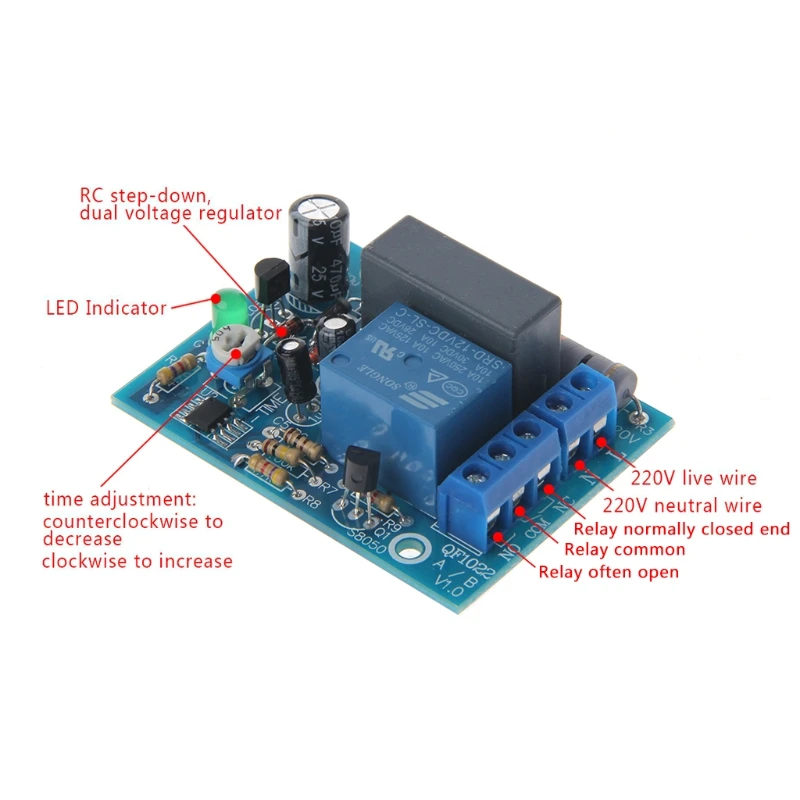Регулируемый таймер 220 В переменного тока переключатель задержки