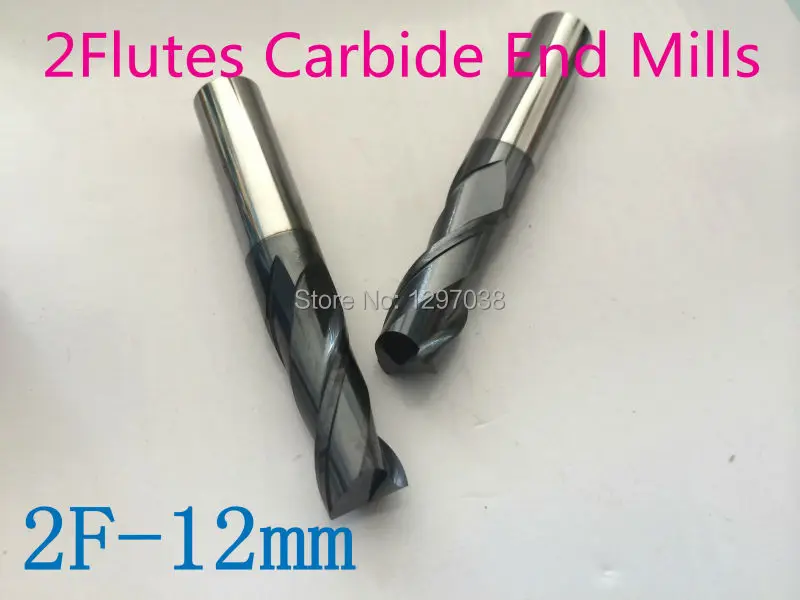 

2pcs 2 Flutes 12MM micro grain Solid carbide end mills , Milling Cutter, CNC Lathe Tool router bits hrc45-50