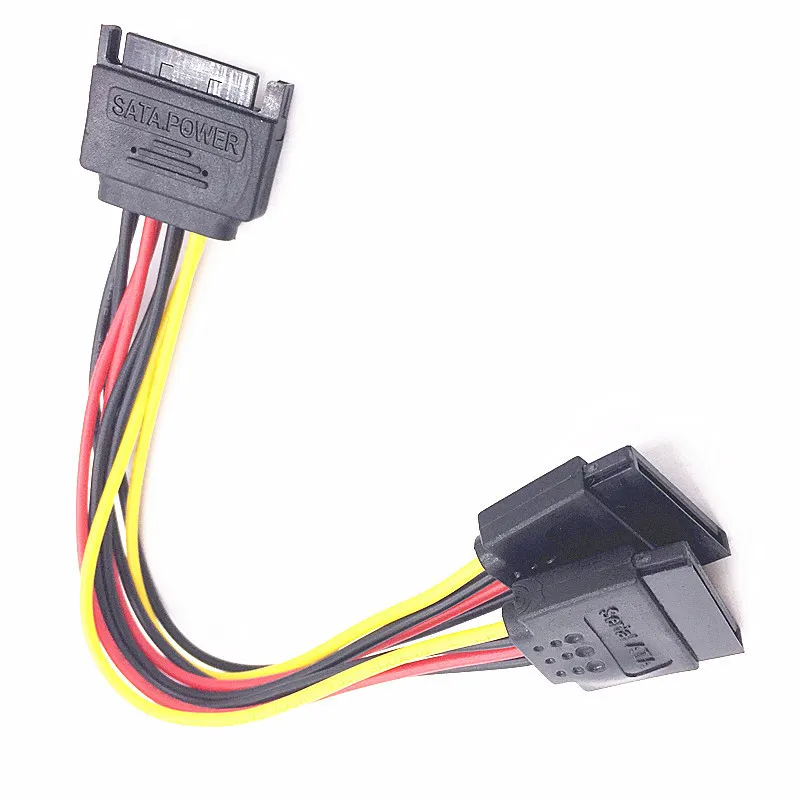 18 см компьютер питания удлинитель 15Pin SATA папа до 2 портов женский сплиттер кабель
