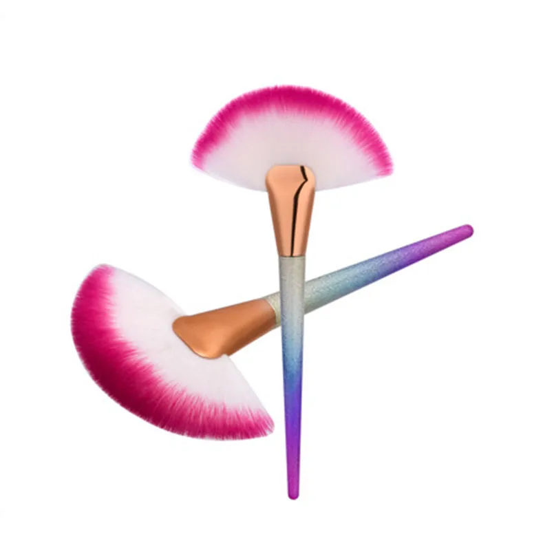 1PCS Single Fan Make Up Brush Colorful Face Loose Powder Blusher Contour Makeup Brushes Cosmetic Beauty Tools brochas maquillaje | Красота и