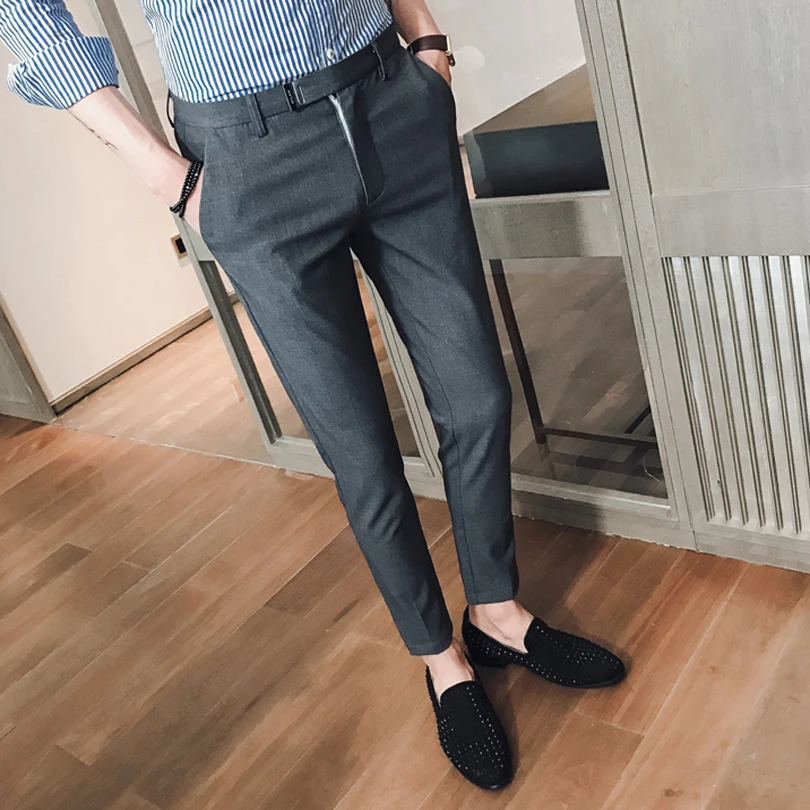 2018 New Fashion Men Suit Pants Slim Fit Dress Office Trousers Big Size Business Classic Men's | Мужская одежда