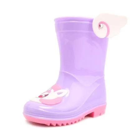 Unicorn Purple Wings DRIPDROP Непромокаемые детские Резиновые сапоги до середины икры, разные цвета, с аппликацией и крыльями - Цвет: Unicorn Purple Wings