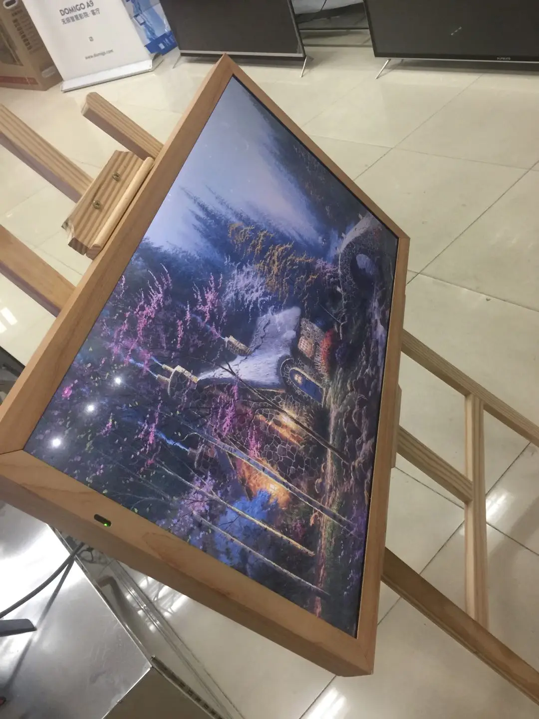 Деревянная рамка Wifi lcd рекламная цифровая вывеска 3" дюймов 27" дюймов 2" дюймовый ЖК-рекламный дисплей