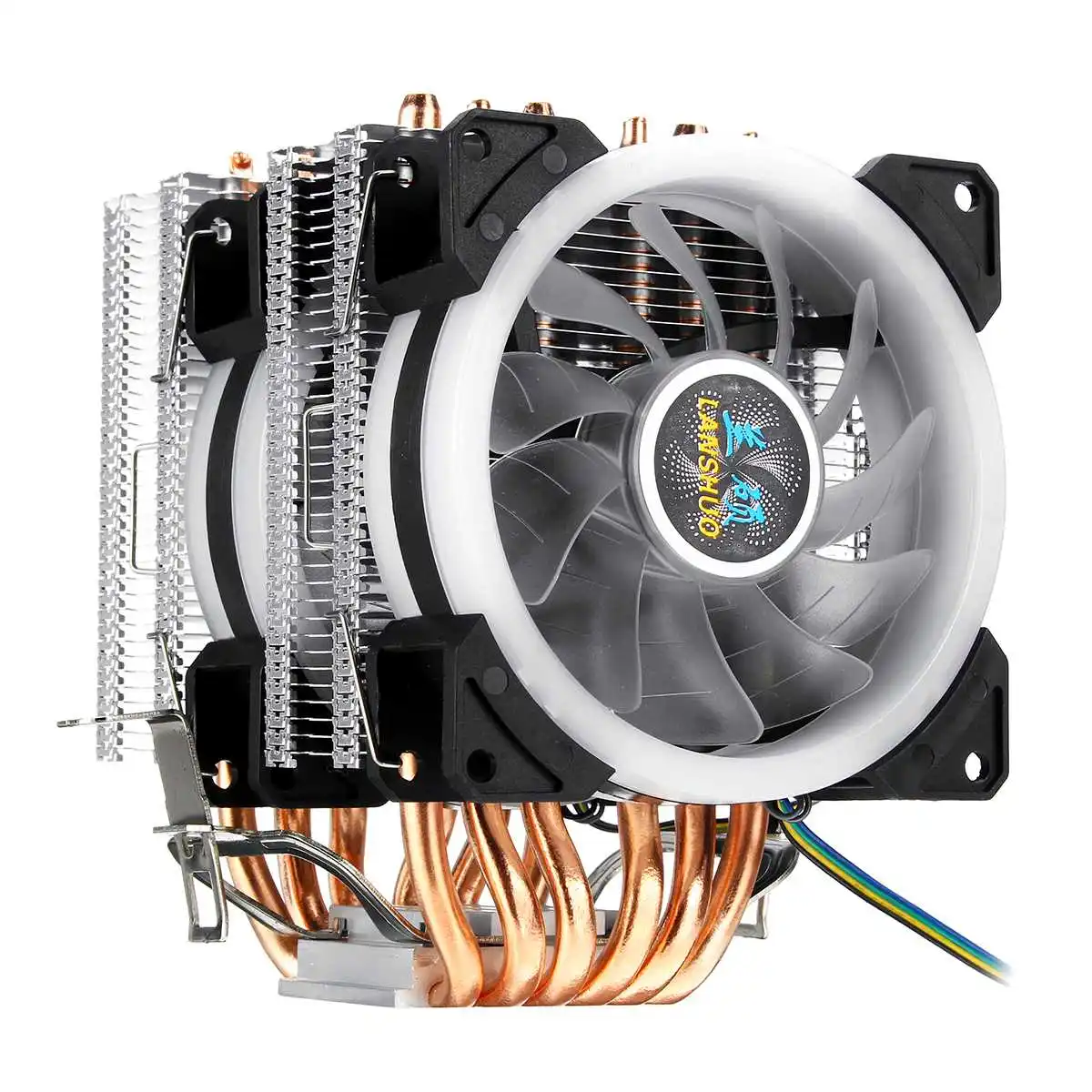 6 Heatpipe Процессор Вентилятор Cooler 4Pin RGB Светодиодный охлаждения бесшумный вентилятор радиатора для Intel 775/1150/1151/1155/1156/1366 ВСЕ для AMD