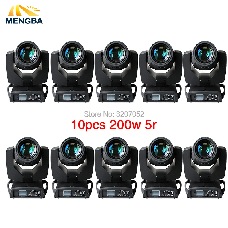 MengBa 10 шт./лот луч 200W 5R Moving головной светильник диско светильник Профессиональный для диджей клубов ночных клубов вечерние DJ светильник свадебные светильник