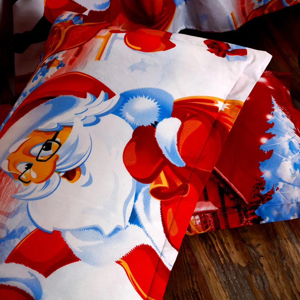 3D и мультипликационным принтом «Merry Christmas Санта Клаус комфорт постельное бельё Стёганое одеяло чехол+ подушка чехол 3 шт. Детские подкладке; детская куртка на подкладке из хлопка; комплекты постельного белья