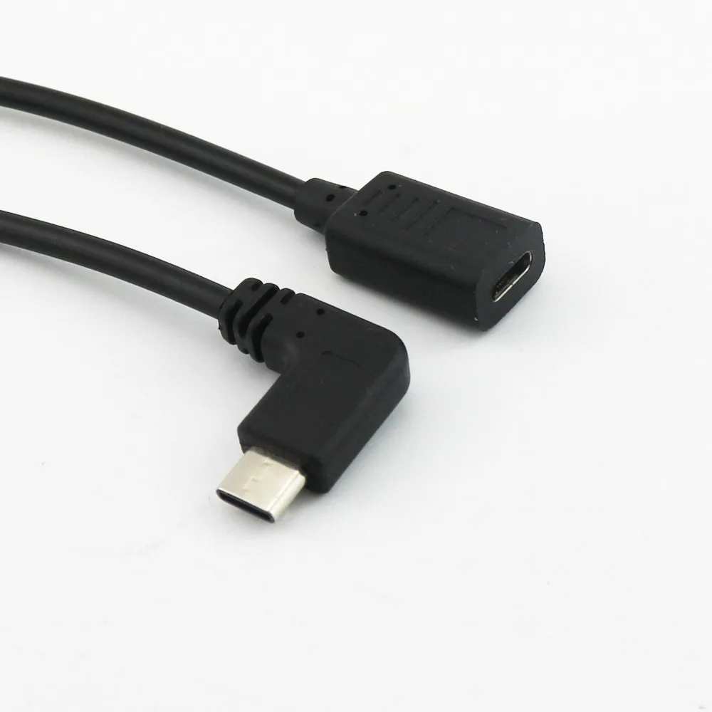 1x кабель удлинитель с разъемом типа C USB 3 1 мама на штекер Type папа под прямым углом