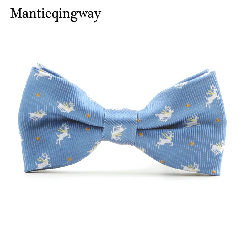 Mantieqingway/галстук-бабочка с рисунком лося из мультфильма; галстук-бабочка из полиэстера для мальчиков; повседневные Галстуки с бантом; галстуки-бабочки; рождественские детские аксессуары галстук-бабочка