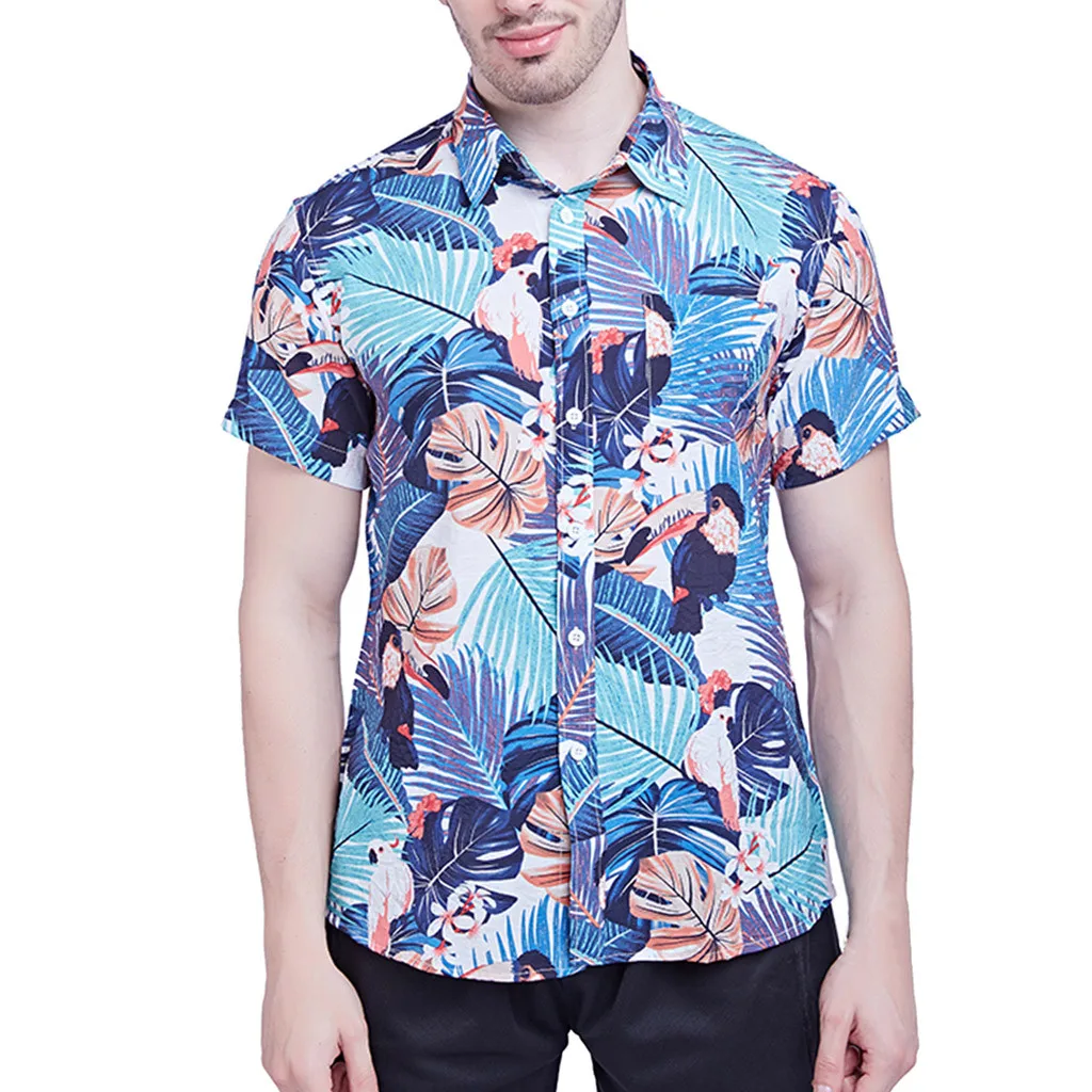 Lncdis модный кожаный чехол с принтом хлопковая рубашка Для мужчин Slim Fit короткий