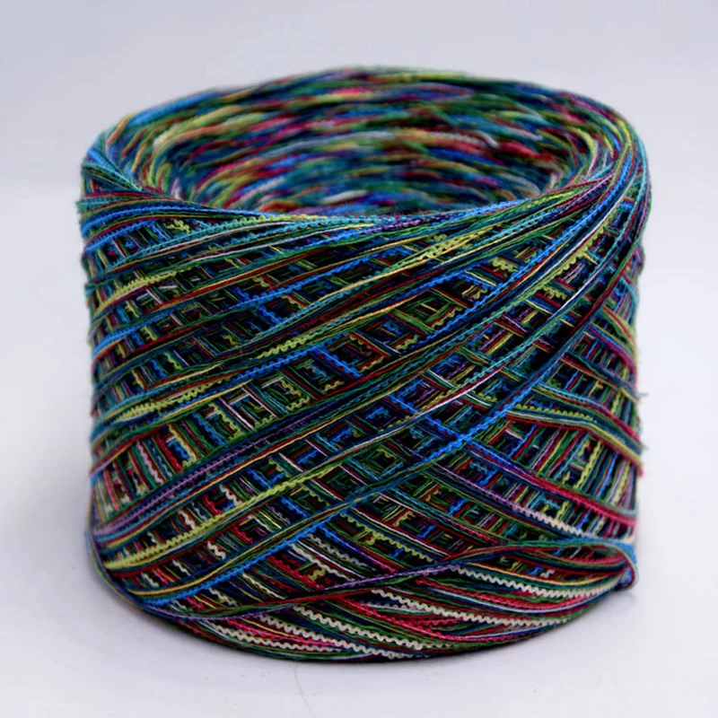 Новый 250 гр. Цветной натуральный здоровый гладкий шелк льняная пряжа Уникальная пространственная окраска ручной вязки крючком кружевная нить Z3905