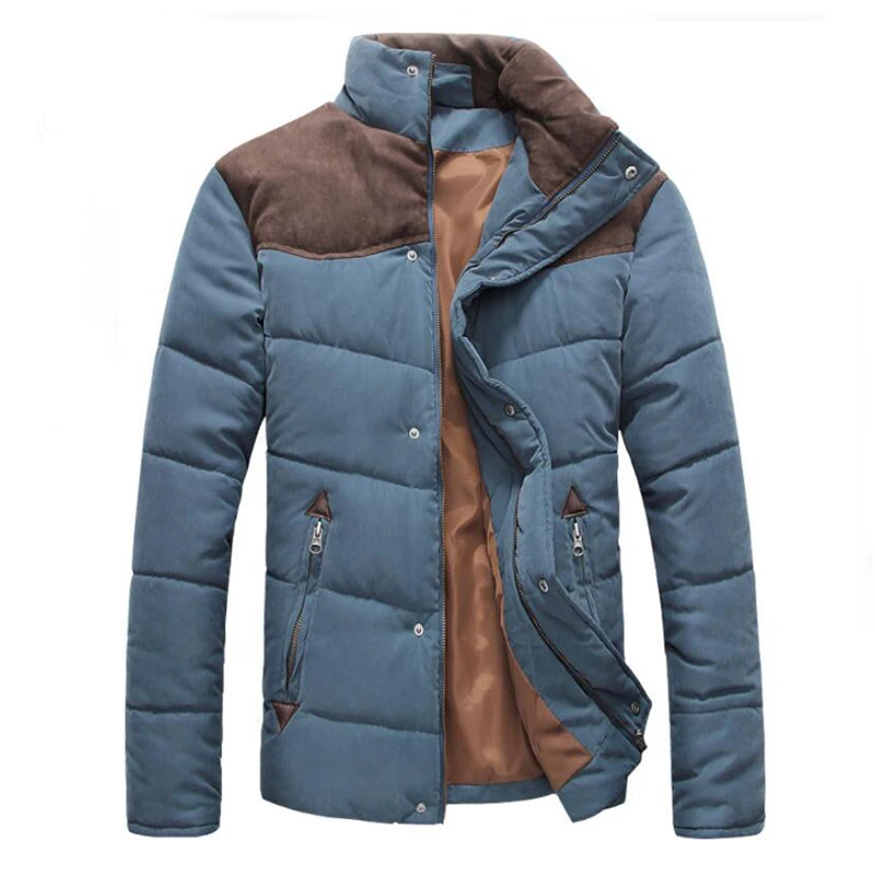 Vantiorango Men Coat New Winter Fashion Thick Stand Collar Pockets Chains Patchwork 3 Colors Overcoat LTT00080 | Мужская одежда