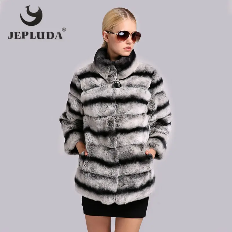 JEPLUDA шуба натуральный мех зимная куртка женщики из натурального меха рекс