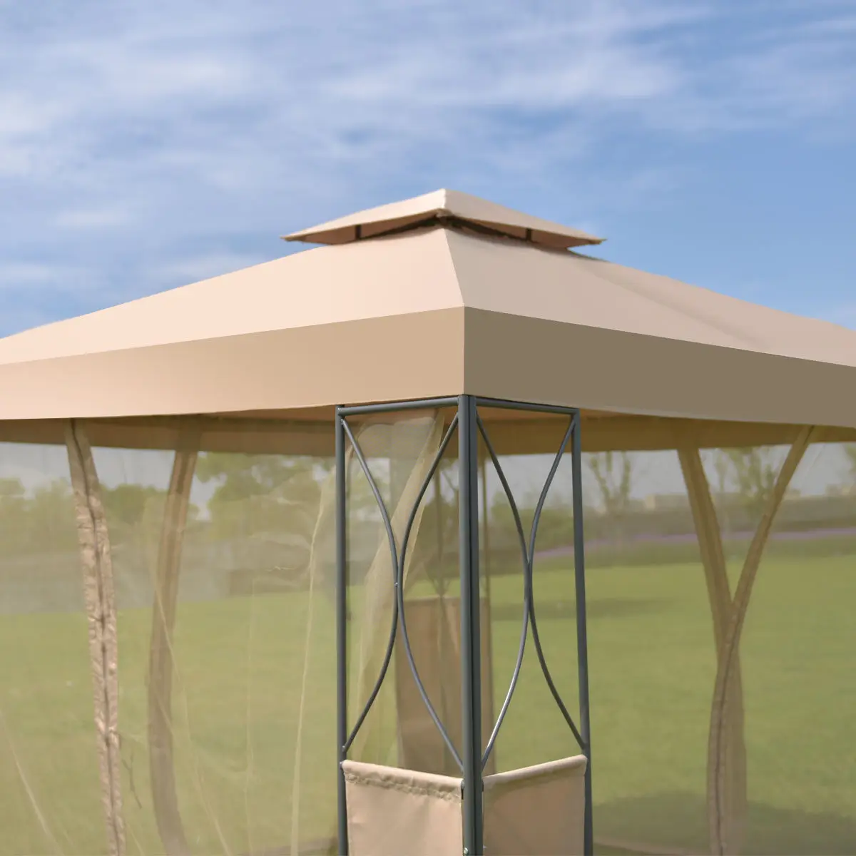 Goplus 2 х уровневые 10 'X10 'Gazebo навес тент укрытие Сталь рамка садового сарая патио