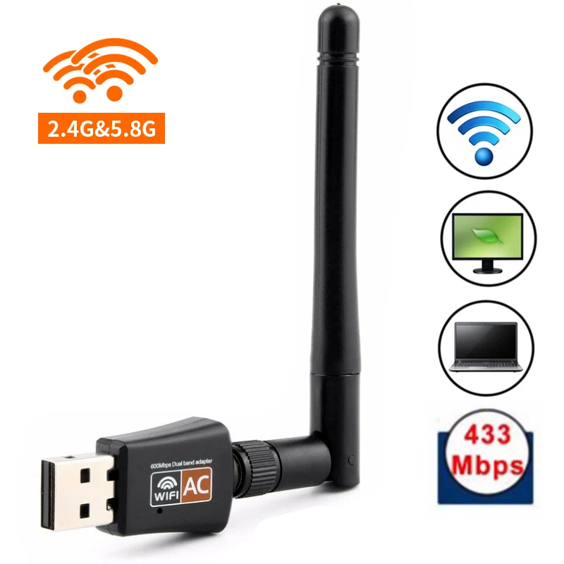 TEROW USB 2 0 600 Мбит/с Wi Fi беспроводная сетевая карта Двухдиапазонная высокая скорость