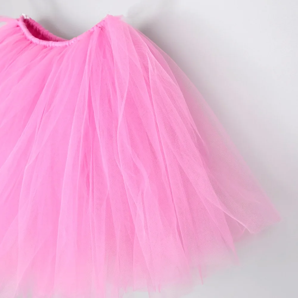 Длинная юбка пачка для девочек темно розового цвета пышные тюлевые юбки пачки с