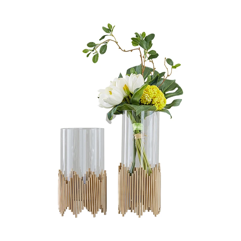 Украшение дома металлическая Стекло Цветочная композиция для вазы столешницы