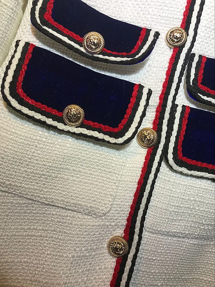 2018 осенне зимнее Брендовое Женское пальто с бархатной отделкой головой льва